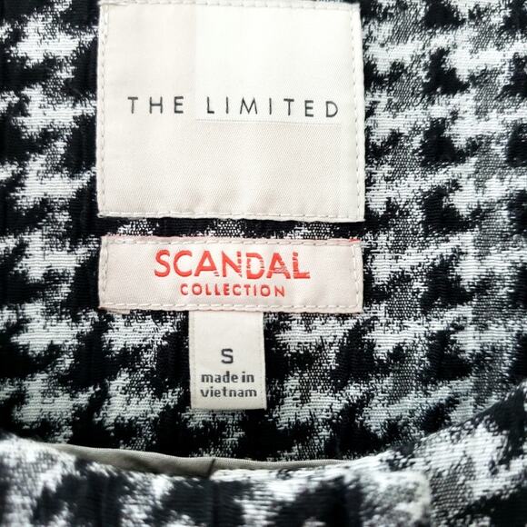 The Limited Scandal Collection Houndstooth Blazer Black White Small Career Work - Picture 4 of 8